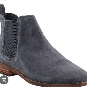 Tom's Womens Ella Forged Iron Grey Suede Ankle Boot Bootie Shoe